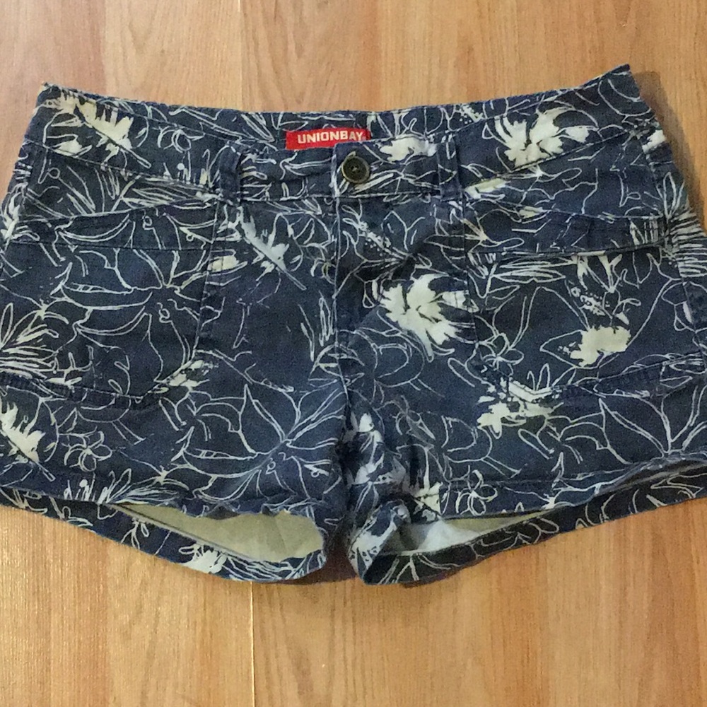 Denim Floral Shorts